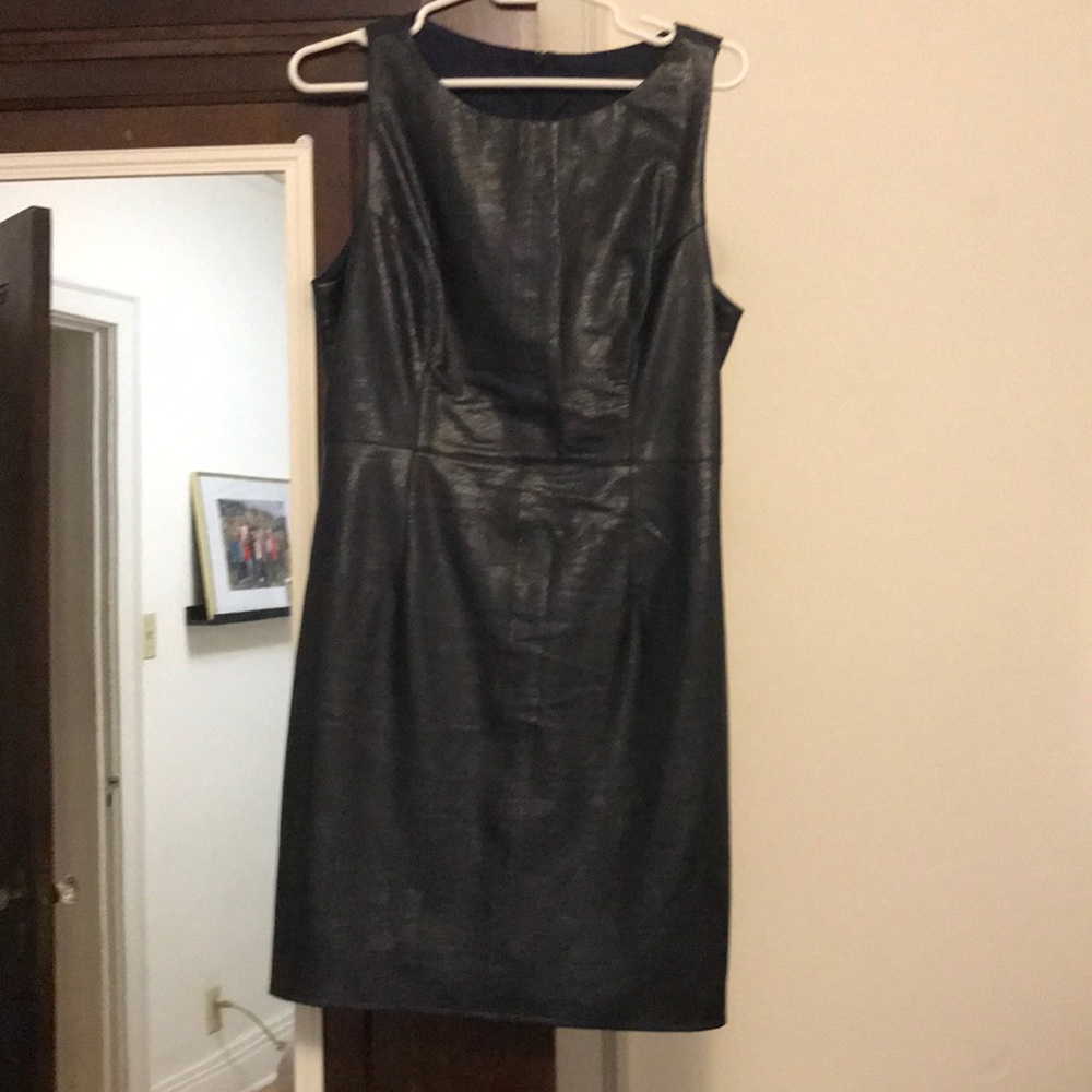 Faux leather mini dress